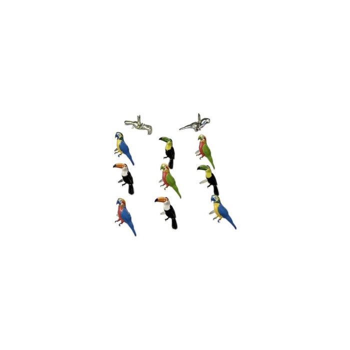 Eyelet Outlet Shape Brads 12/Pkg Tropical Bird