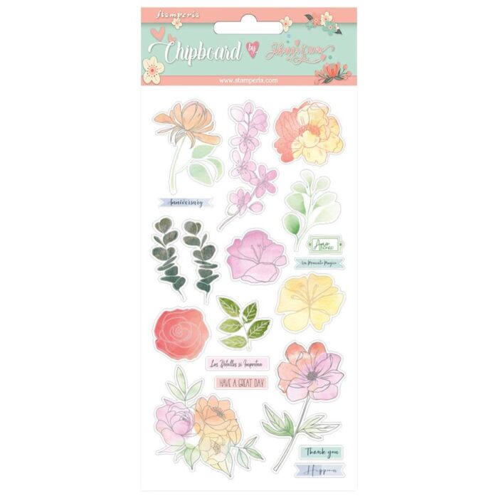 Stamperia Adhesive Chipboard 6"X12" Flowers