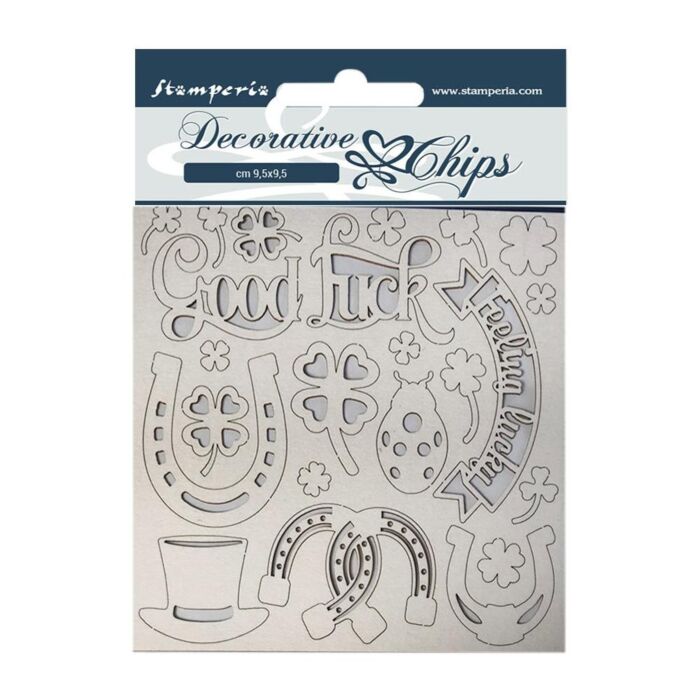 Stamperia Decorative Chips 5.5"X5.5" Good Luck