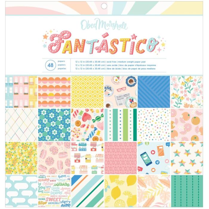 American Crafts Single-Sided Paper Pad 12"X12" 48/Pkg Odeb Marshall Fantastico