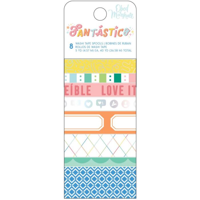 Odeb Marshall Fantastico Washi Tape 8/Pkg W/Holographic Foil Accents