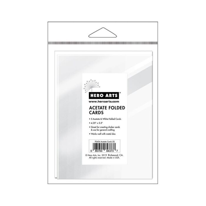 Hero Arts Acetate Cards W/Envelopes 4"X5.25" 5/Pkg