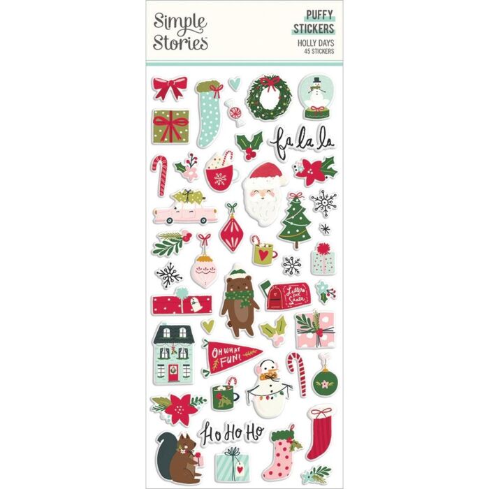 Simple Stories Holly Days Puffy Stickers 45/Pkg