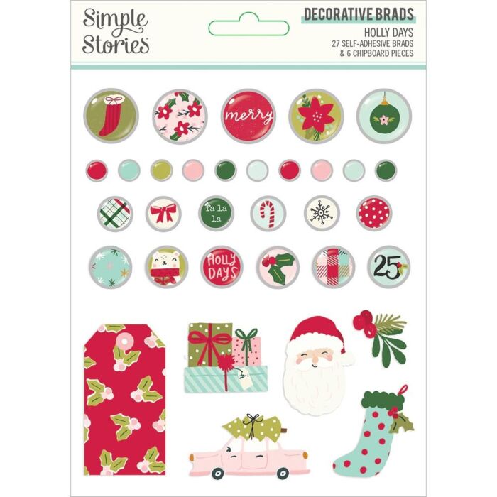 Simple Stories Holly Days Decorative Brads