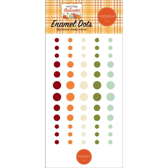 Carta Bella Adhesive Enamel Dots 60/Pkg Welcome Autumn