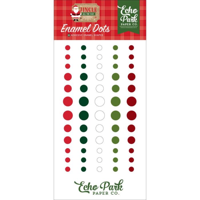 Echo Park Adhesive Enamel Dots 60/Pkg Jingle All The Way