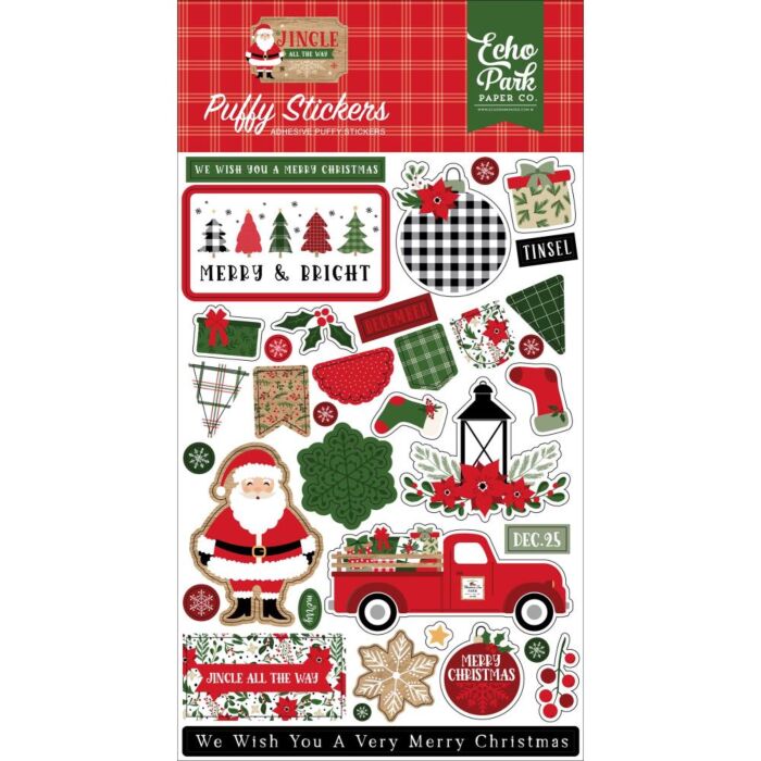 Echo Park Jingle All The Way Puffy Stickers