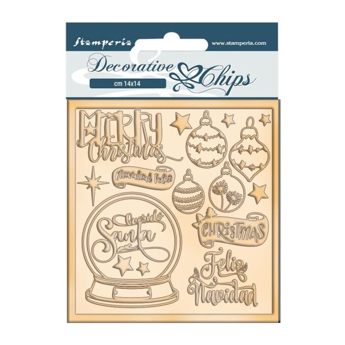 Stamperia Decorative Chips 5.5"X5.5" Christmas Rose