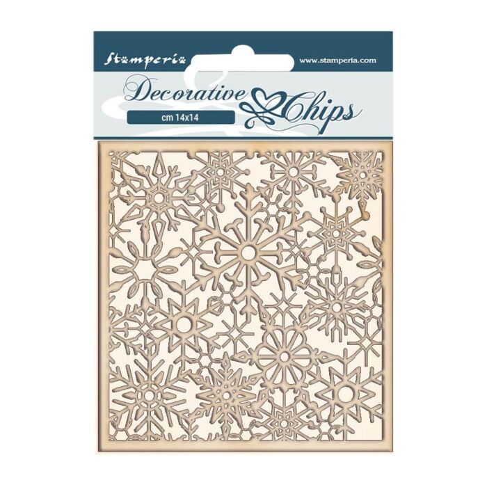 Stamperia Decorative Chips 5.5"X5.5" Snowflakes