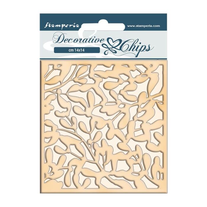 Stamperia Decorative Chips 5.5"X5.5" Leaves Texture