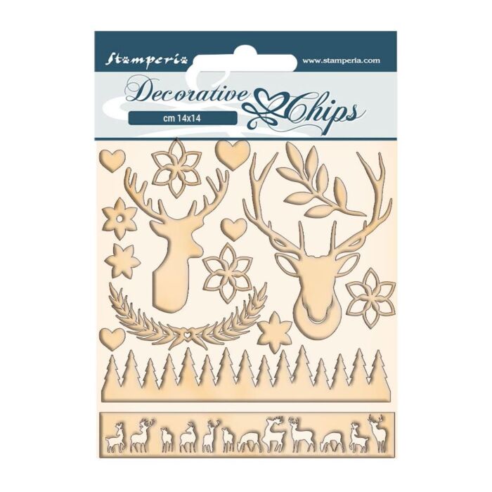 Stamperia Decorative Chips 5.5"X5.5" Deer