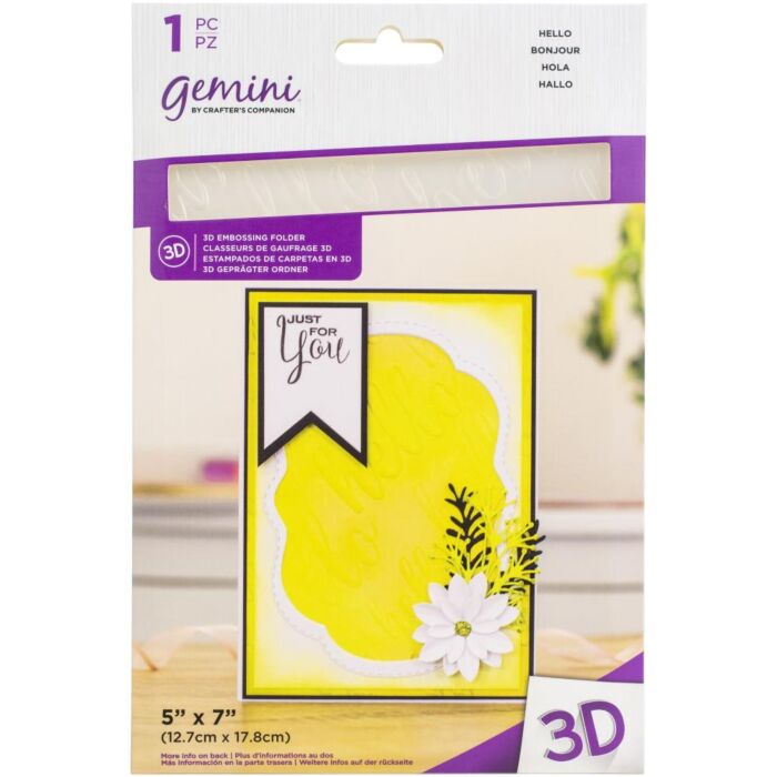 Gemini 3D Embossing Folder 5"X7" Hello