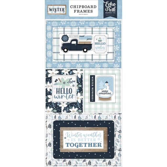 Echo Park Winter Chipboard 6"X13" Frames