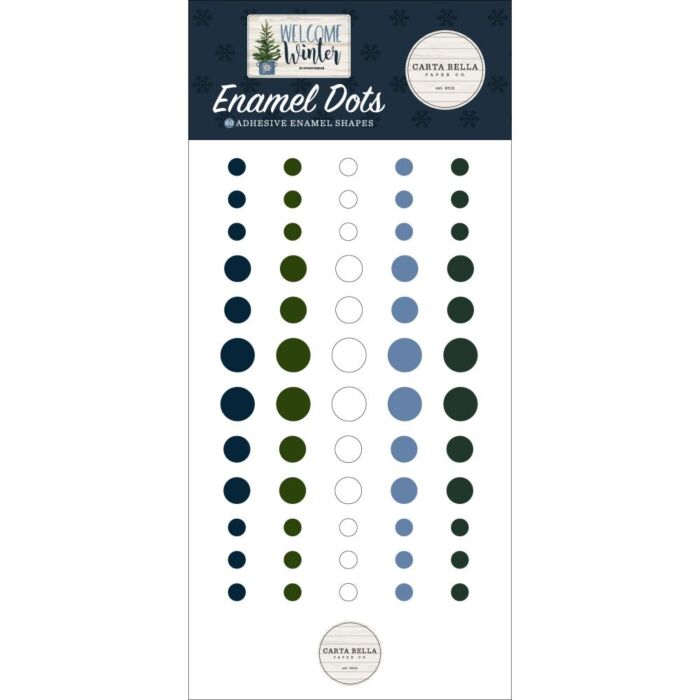 Carta Bella Adhesive Enamel Dots 60/Pkg Welcome Winter