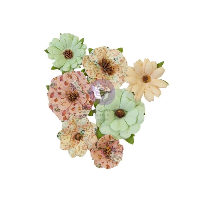 Prima Marketing Mulberry Paper Flowers Warm Mittens/Hello Pink Autumn