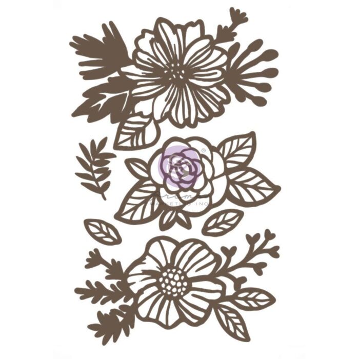 Prima Marketing Laser Cut Chipboard Happy Flowers