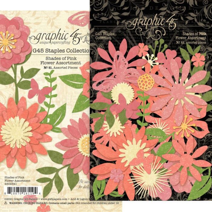 Graphic 45 Staples Flower Assortment Shades Of Pink