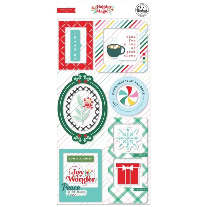 PinkFresh Chipboard Frames Stickers Holiday Magic