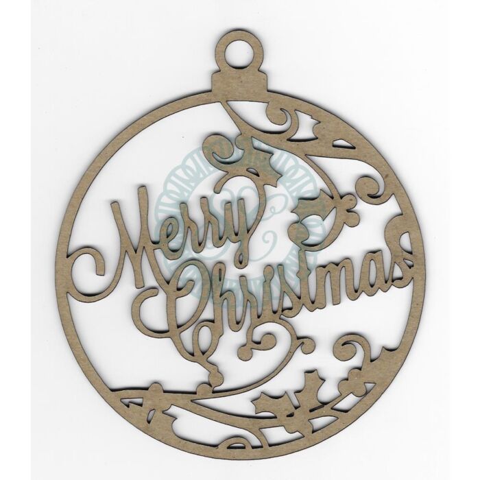 Scrapaholics Laser Cut Chipboard 1.8mm Thick Merry Christmas Ornament