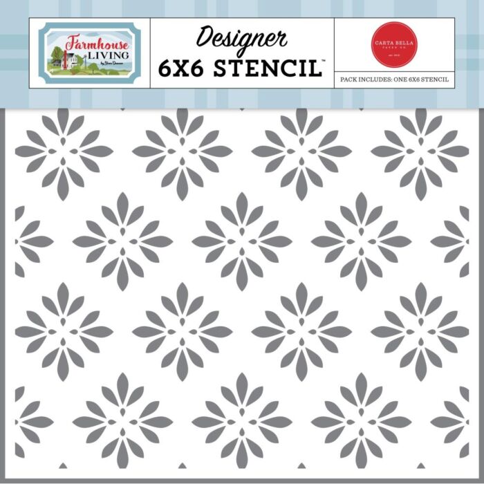 Carta Bella Stencil 6"X6" Country Floral