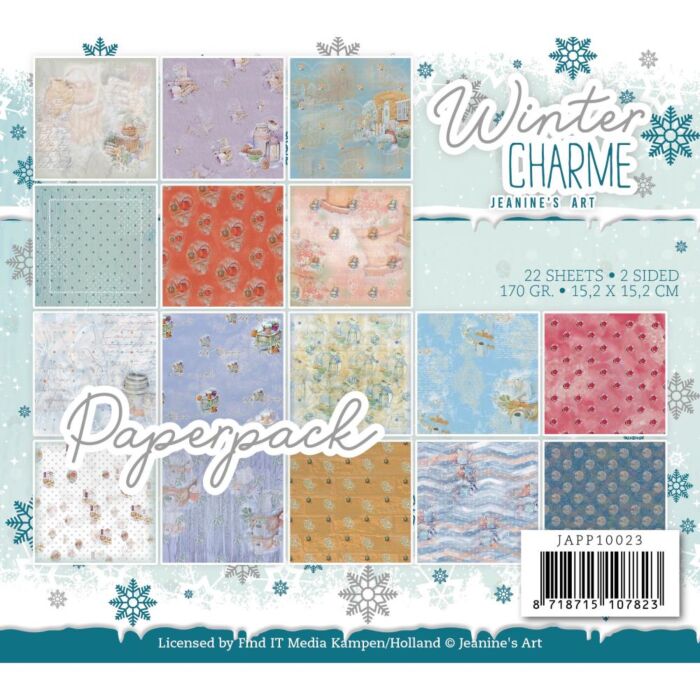 Find It Trading Jeanine's Art Paper Pack 6"X6" 24/Pkg Winter Charme