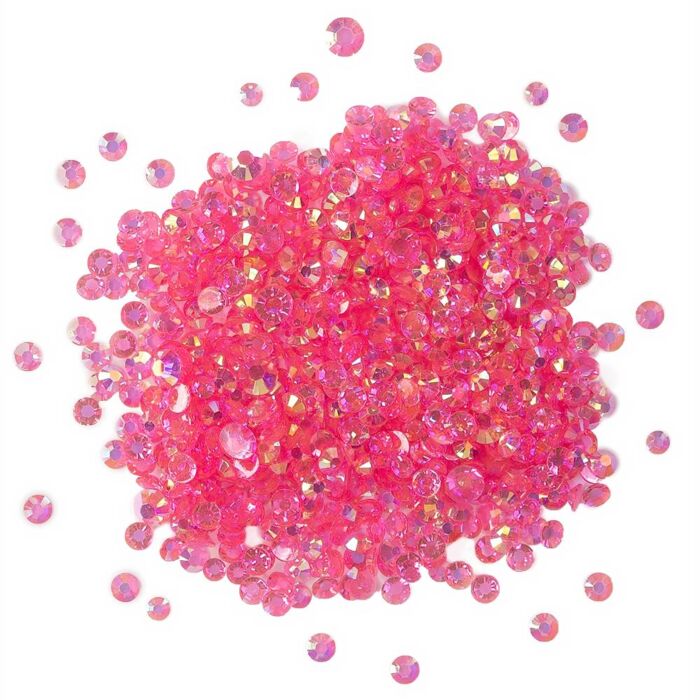 Buttons Galore Crystalz Clear Flat Back Gems Strawberry