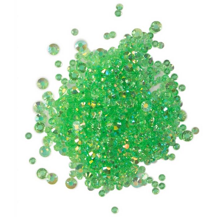 Buttons Galore Crystalz Clear Flat Back Gems Lime