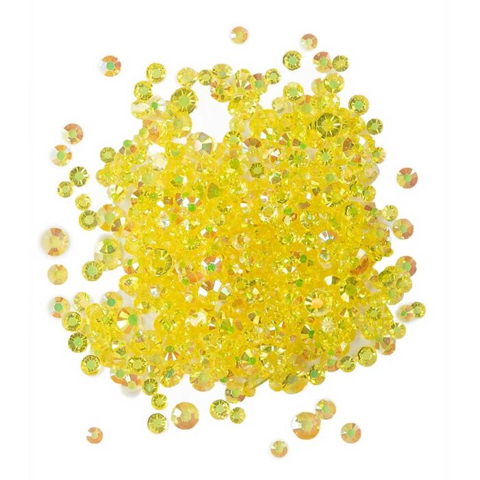 Buttons Galore Crystalz Clear Flat Back Gems Lemon