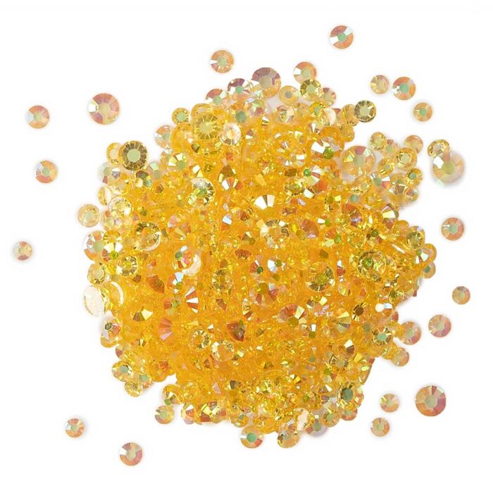 Buttons Galore Crystalz Clear Flat Back Gems Mango