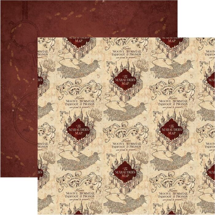 Paper House Harry Potter Double-Sided Cardstock 12"X12" Harry Potter Marauder's Map