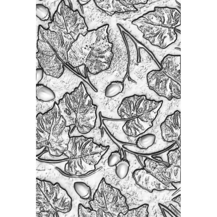 Sizzix 3D Texture Fades Embossing Folder By Tim Holtz Acorns