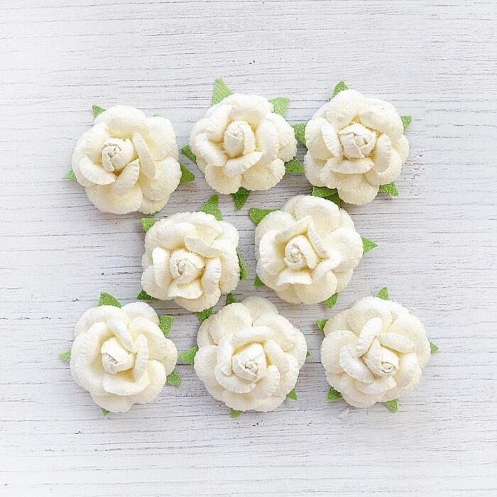 Little Birdie Angel Rose Paper Flowers 8/Pkg-Amor Mio