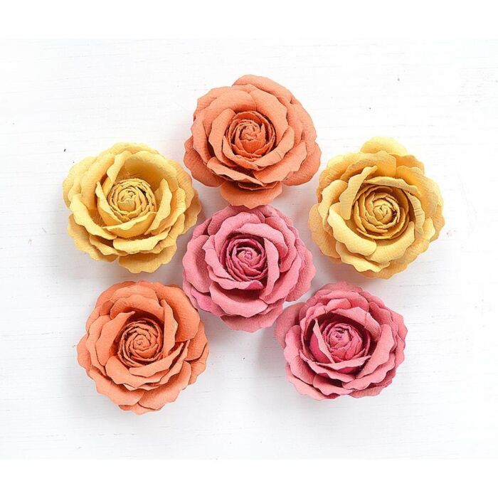 Little Birdie Ellis Paper Flowers 6/Pkg-Boho Vibes