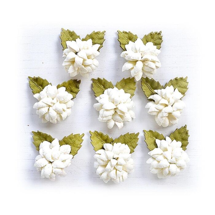 Little Birdie Julita Paper Flowers 8/Pkg-Shabby Chic
