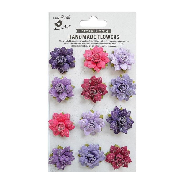 Little Birdie Marisa Paper Flowers 12/Pkg-Birds And Berries
