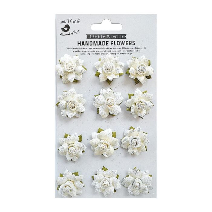 Little Birdie Marisa Paper Flowers 12/Pkg-Shabby Chic