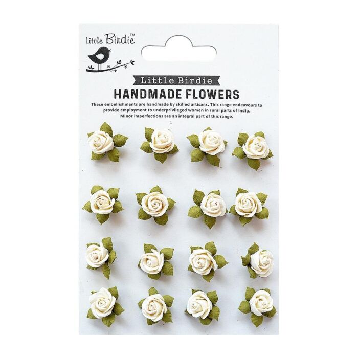 Nicole Crafts Little Birdie Micro Roses 16/Pkg Shabby Chic