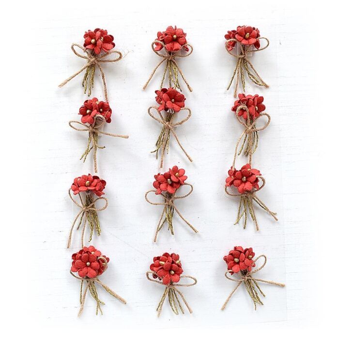 Little Birdie Paper Bouquet 12/Pkg-Love and Roses