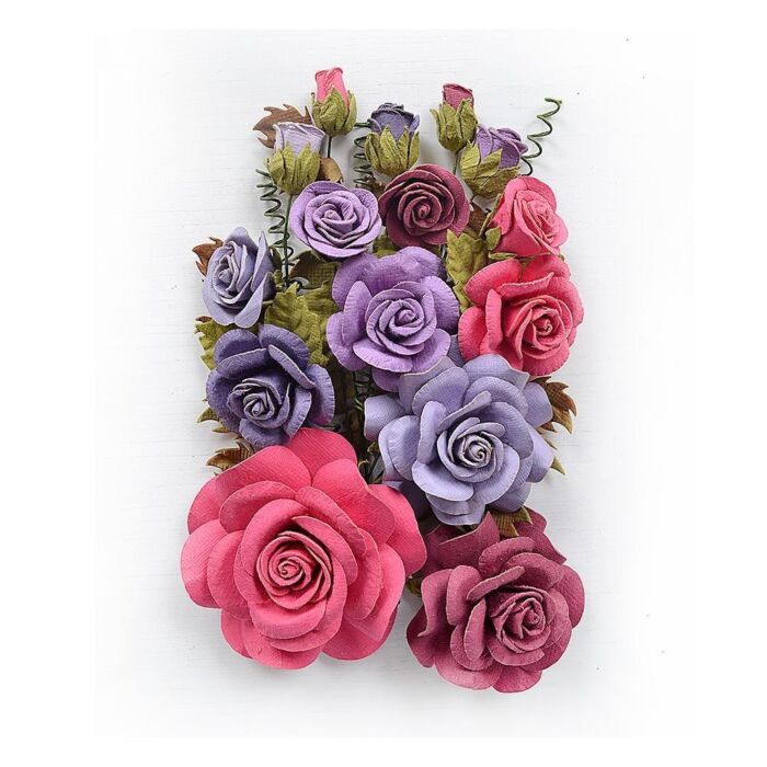 Nicole Crafts Little Birdie Rosalind Paper Flowers 21/Pkg Birds And Berries