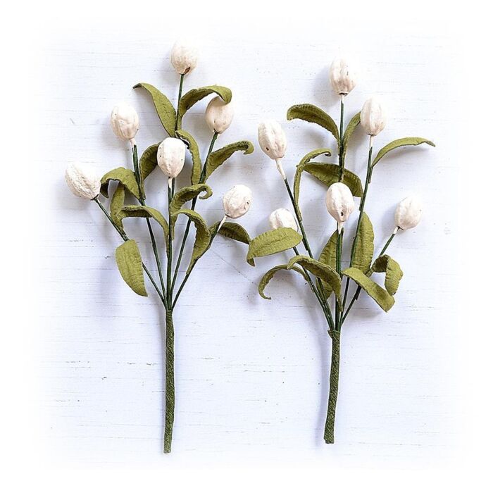 Little Birdie Tulip Bouquet 2/Pkg-Shabby Chic