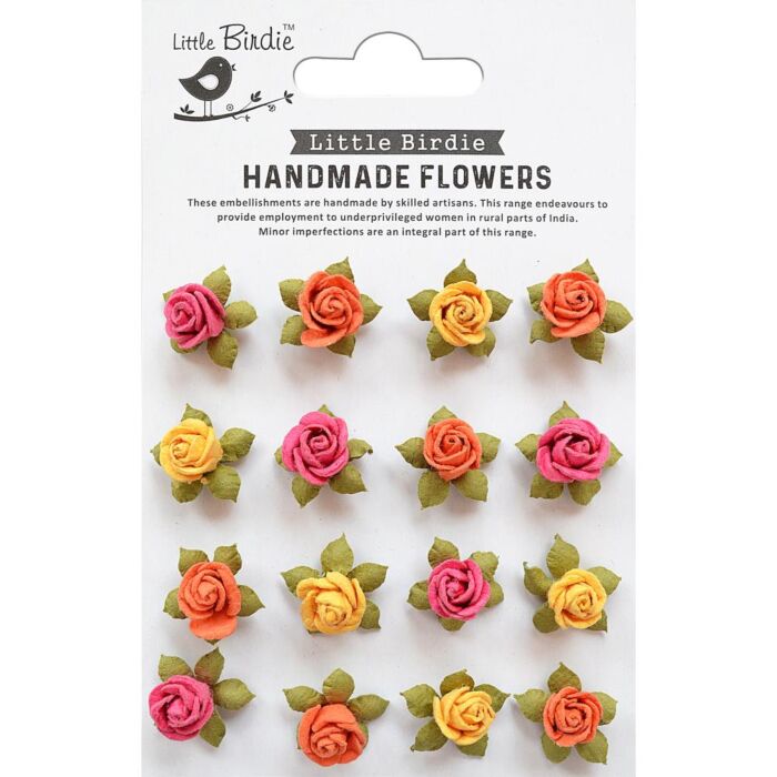 Nicole Crafts Little Birdie Micro Roses 16/Pkg Boho Vibes