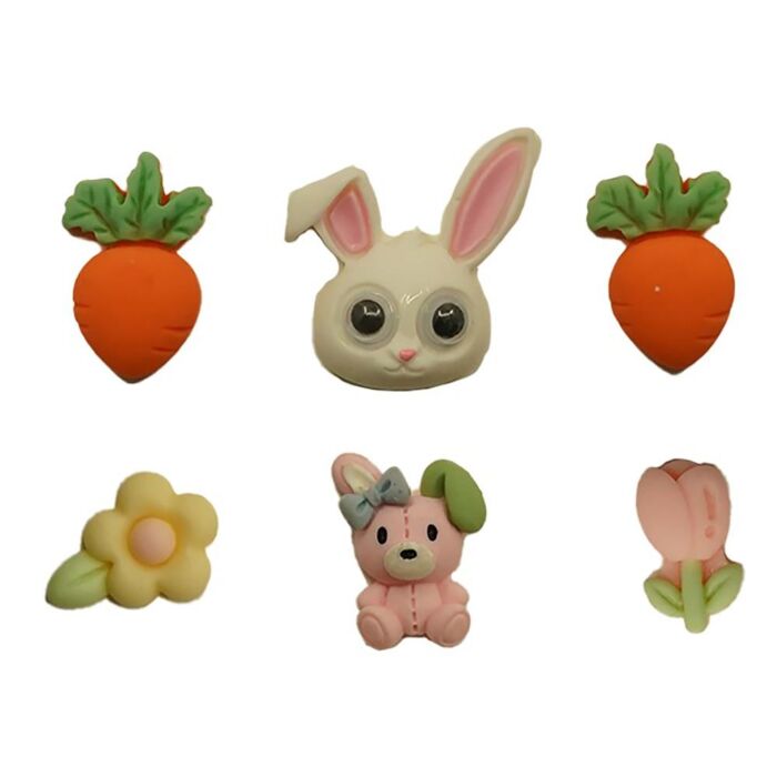 Buttons Galore Flatbackz Embellishments Cottontail