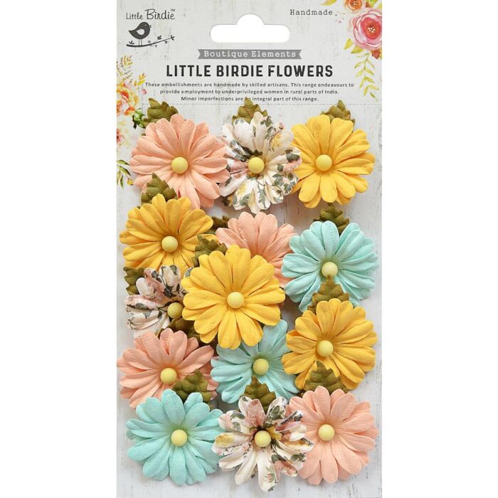 Little Birdie Valerie Paper Flowers 13/Pkg-Pastel Palette