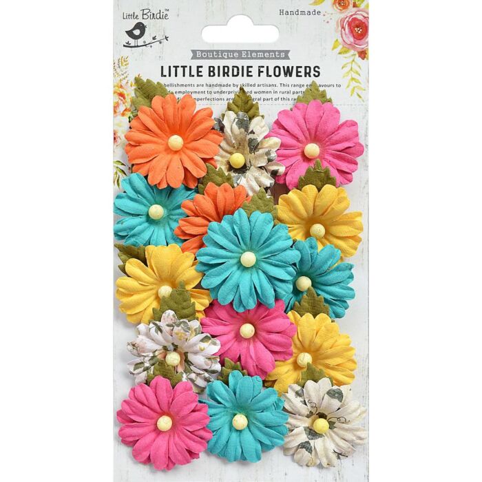 Little Birdie Valerie Paper Flowers 13/Pkg-Vivid Palette