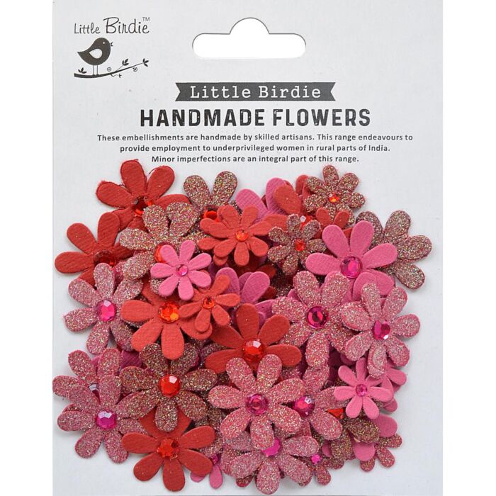 Little Birdie Sparkle Florettes Paper Flowers 80/Pkg-Candy Mix