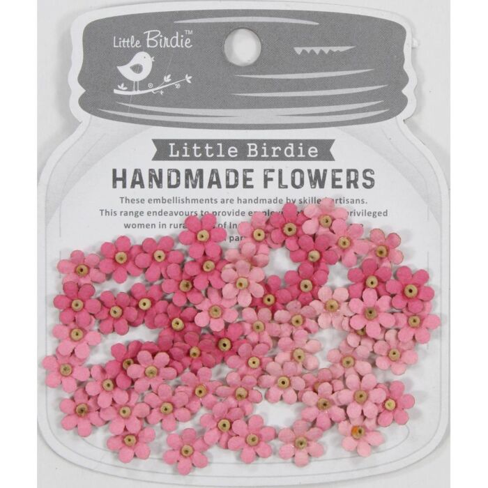 Little Birdie Natalia Paper Flowers 60/Pkg-Rosy Note