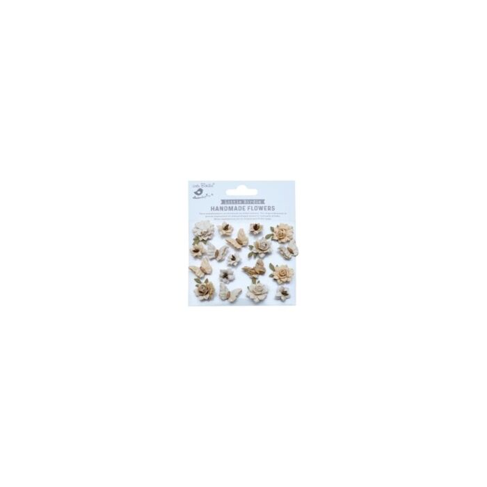 Little Birdie Cloria Paper Flowers 18/Pkg-Ivory Pearl