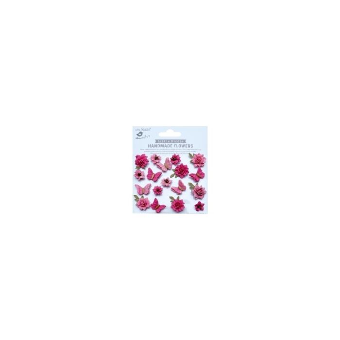 Little Birdie Cloria Paper Flowers 18/Pkg-Rosy Note
