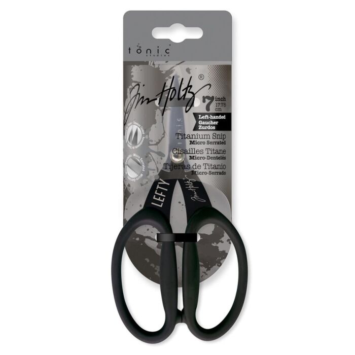 Tim Holtz Non-Stick Titanium Micro Serrated Scissors 7"-Left-Handed