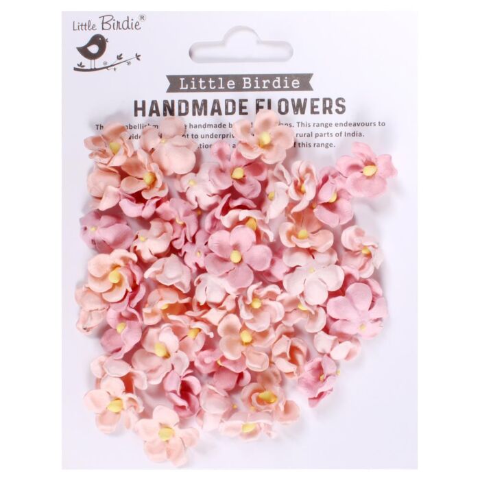 Little Birdie Paula Paper Flowers 50/Pkg-Pearl Pink